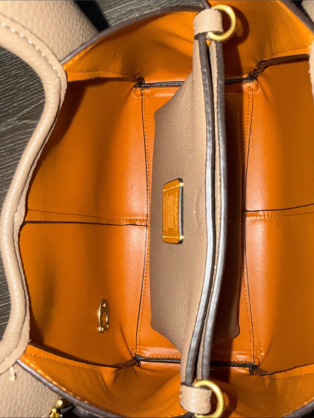 Coach Taupe Leather Shoulder Bag - Picture 9 of 14